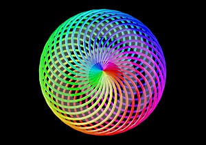 Torus of Doubly Twisted Strips - Abstract Colorful Shape 3D Illustration