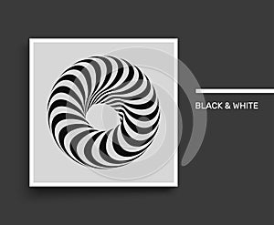 Torus. Infinity sign. Black and white. Textbook, booklet or notebook mockup