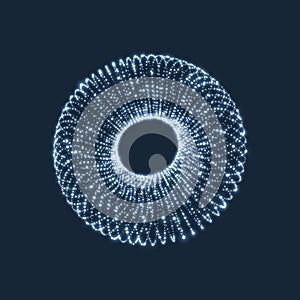 Torus. The Torus Consisting of Points. Connection Structure. Torus Shape Wireframe. 3D Grid Design. A Glowing Grid. 3D Technology