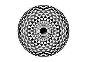 Torus Yantra, Hypnotic Eye sacred geometry basic element. Logo Circular mathematical ornament. A circular pattern from the crossed