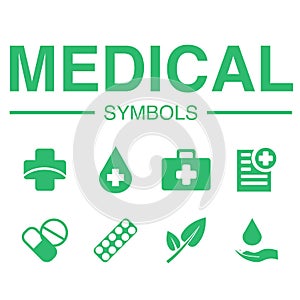 Tosca green medical icon. Illustration of a green medical symbol. Basic elements of graphic design about health.