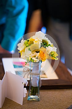 Toss Bouquet at Gift Table