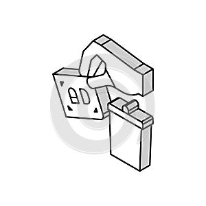 toss out advertisement isometric icon vector illustration