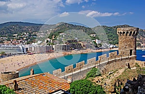 Tossa de Mar Costa Brava coast beach Catalonia near Barcelona Spain spanish Meditteranean sea beautiful view summer town Europe