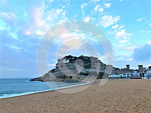 Tossa de Mar, Spain. Sea, medieval fortification, seaside and fairytale photo