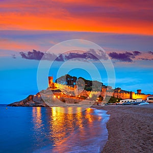 Tossa de Mar sunset in Costa Brava of Catalonia photo