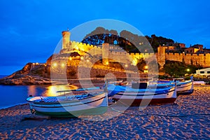 Tossa de Mar sunset in Costa Brava of Catalonia photo