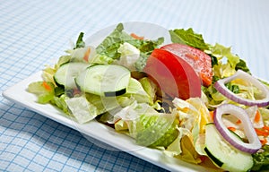 Tossed Salad on a plate with a fork