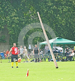 Tossing the caber.