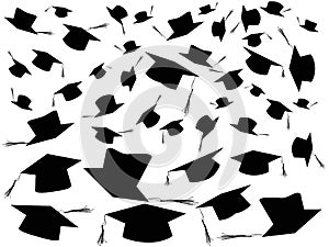 Tossing graduation caps background