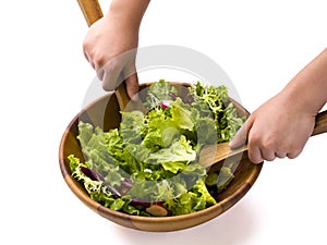 Tossing salad