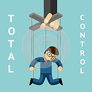 Total control. Businessman puppet