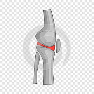 Total knee replacement surgery icon, cartoon style