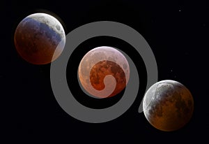 Total Lunar Blood Moon Eclipse phases March 2025