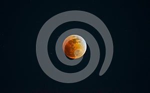 Total lunar eclipse of the image