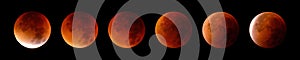 Total lunar eclipse in 6 stages