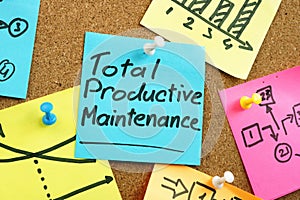 Total productive maintenance TPM on the blue memo.