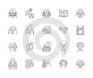 Total Quality Management outline icons collection. TQM, Quality, Control, System, Process, Improvement, Assurance vector