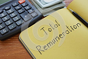 Total remuneration is shown on the conceptual photo using the text