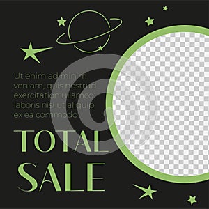 Total sale, discounts in store or shop vector