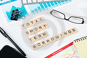 Total short term borrowings concept photo
