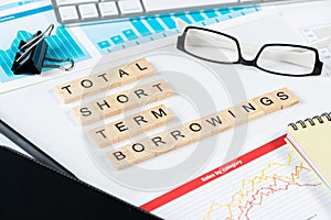 Total short term borrowings concept photo