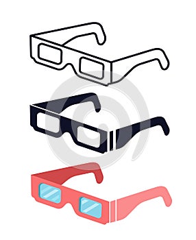 Total Solar eclipse glasses. safely view the solar eclipse.Protective glasses vector set photo