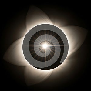 Total Solar Eclipse with Radiant Sunburst