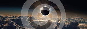 total solar eclipse from space, cosmic background