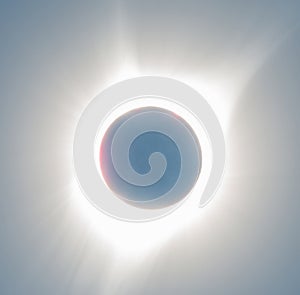 Total Solar Eclipse, sun covered by the moon in the sky