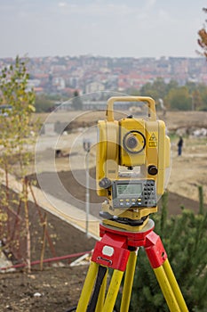 Total Station on construction site