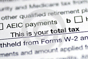 Total tax in the income tax return photo