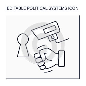 Totalitarian regime line icon