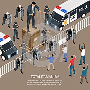 Totalitarianism System Isometric Background
