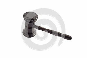 Totaly in focus judge gavel isolated in white background