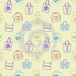 Tote and shopper bags seamless pattern