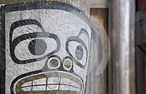 Totem pole in the Cowichan Valley, Duncan, British Columbia