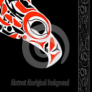 Totem bird indigenous art stylization