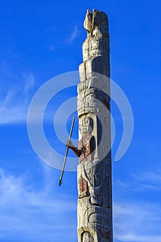 Totem Pole in Alert Bay, British Columbia