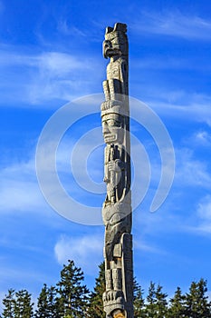 Totem Pole in Alert Bay, British Columbia