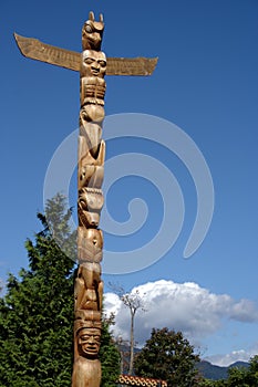 Totem Pole and Blue Sky photo