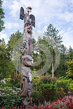 Totem pole, Butchart Gardens, Victoria, Canada