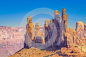 The Totem Pole Butte is a giant sandstone formation in the Monument valley