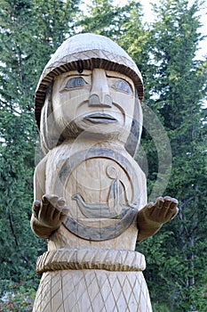 Totem pole in the Cowichan Valley, Duncan, British Columbia