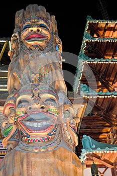 Totem Pole at night