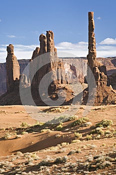 Totem Pole and Yei Bei Chei formations, Monument Valley, Arizona photo