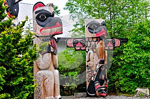 Totem Poles in the Alaskan Town of Ketchikan