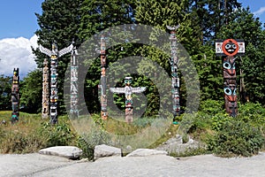 Totem Poles in Stanley Park photo