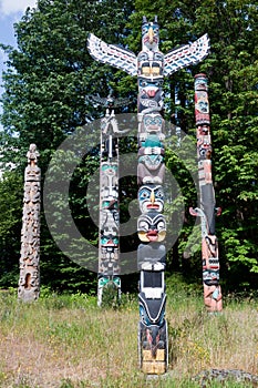 Totem Poles in Stanley Park photo