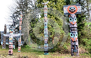 Totem poles at Stanley Park Vancouver